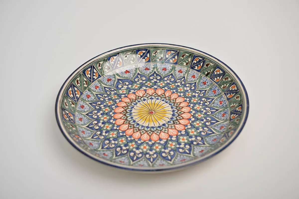 Hand-glazed ceramic plate